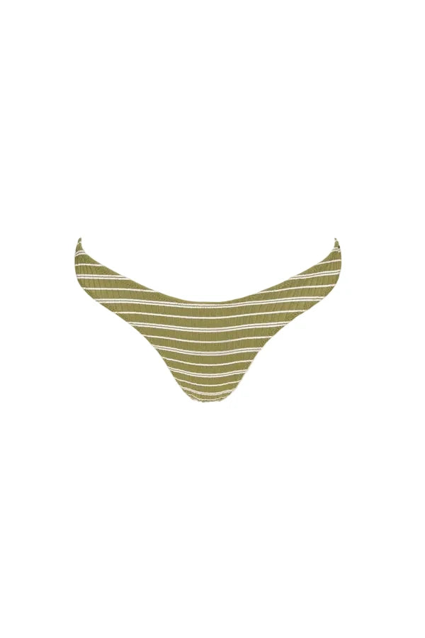 RHYTHM Women's Vista Stripe Skimpy Pant Bikini Bottom Olive Women's Bikini Bottoms Rhythm 