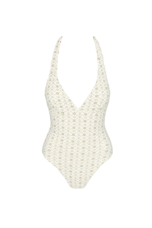 RHYTHM Mila Reversible Halter Neck One Piece Cream Women's One Pieces Rhythm 