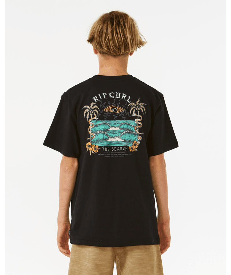 RIP CURL Boys Lost Island Art T-Shirt Black Boy's T-Shirts Rip Curl 