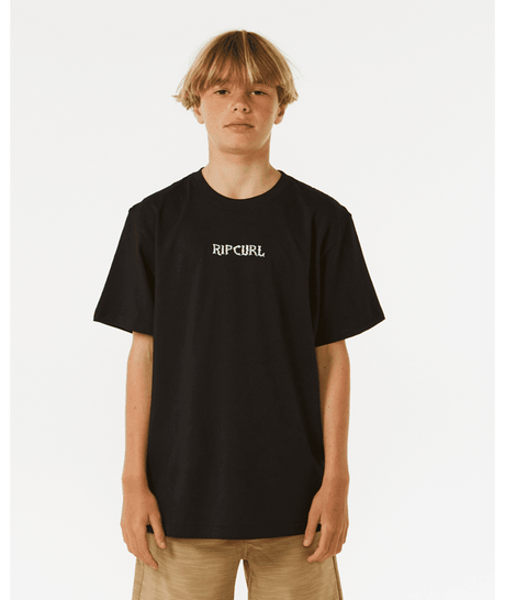 RIP CURL Boys Lost Island Art T-Shirt Black Boy's T-Shirts Rip Curl 