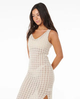 RIP CURL Women's Santorini Sun Crochet Dress Shell Women's Dresses Rip Curl 