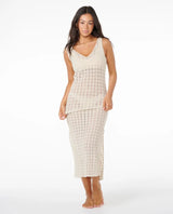 RIP CURL Women's Santorini Sun Crochet Dress Shell Women's Dresses Rip Curl 