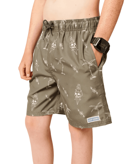 RIP CURL Boy's Eternal Shred Volley Boardshort Surplus Green Boy's Boardshorts Rip Curl 