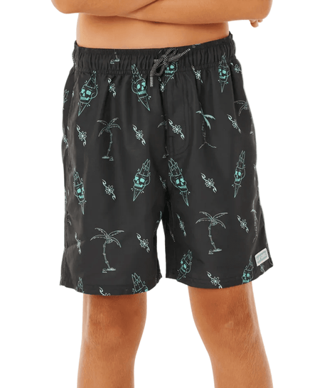 RIP CURL Boys Eternal Shred Volley Boardshorts Washed Black Boy's Boardshorts Rip Curl 