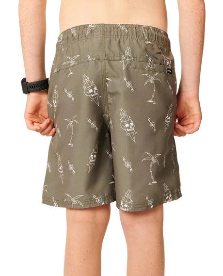 RIP CURL Boy's Eternal Shred Volley Boardshort Surplus Green Boy's Boardshorts Rip Curl 