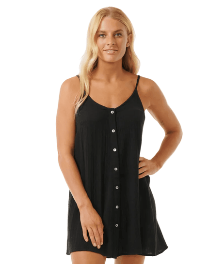 RIP CURL Women's Premium Surf Cover Up Black Women's Dresses Rip Curl 