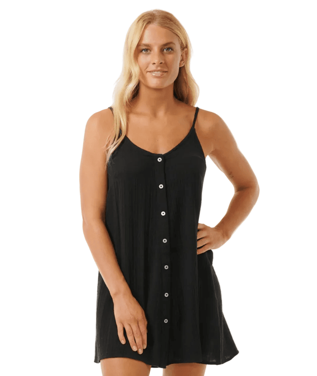 RIP CURL Women's Premium Surf Cover Up Black Women's Dresses Rip Curl 