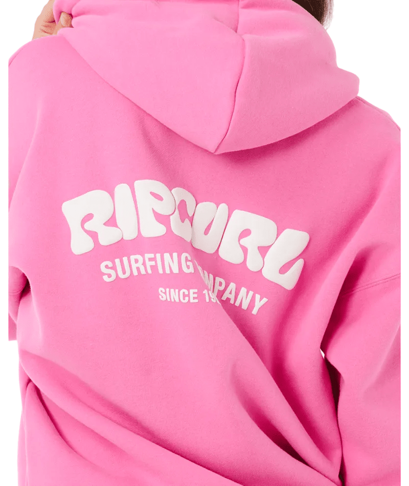RIP CURL Women's Surf Puff Relaxed Hoodie Super Pink Women's Pullover Hoodies Rip Curl 