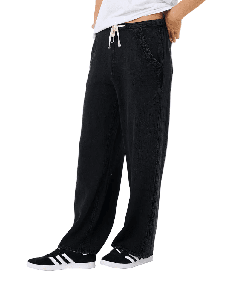 RIP CURL Women's Classic Wide Leg Pants Black Women's Pants Rip Curl 