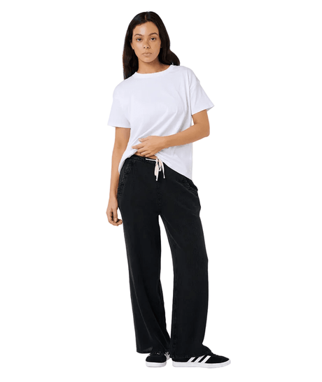 RIP CURL Women's Classic Wide Leg Pants Black Women's Pants Rip Curl 