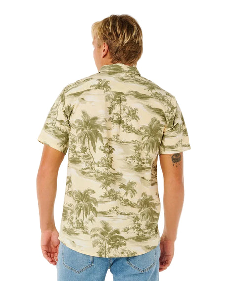 RIP CURL Sessions Short Sleeve Button Up Shirt Vintage White Men's Short Sleeve Button Up Shirts Rip Curl 
