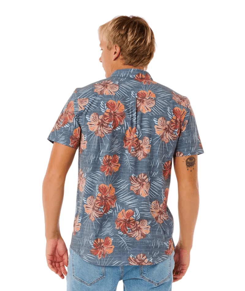 RIP CURL Sessions Aerotech Short Sleeve Button Up Light Navy Men's Short Sleeve Button Up Shirts Rip Curl 