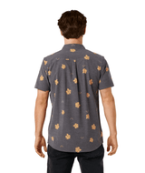 RIP CURL Sessions Aerotech Shorts Sleeve Button Up Washed Black Men's Short Sleeve Button Up Shirts Rip Curl 