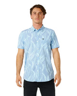 RIP CURL Sessions Aerotech Shorts Sleeve Button Up Faded Denim Men's Short Sleeve Button Up Shirts Rip Curl 