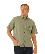 RIP CURL Premium Surf Check Short Sleeve Button Up Shirt Surplus Green Men's Short Sleeve Button Up Shirts Rip Curl 