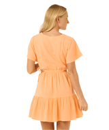 RIP CURL Women's Cala Vadella Short Sleeve Cover Up Orange Women's Dresses Rip Curl 