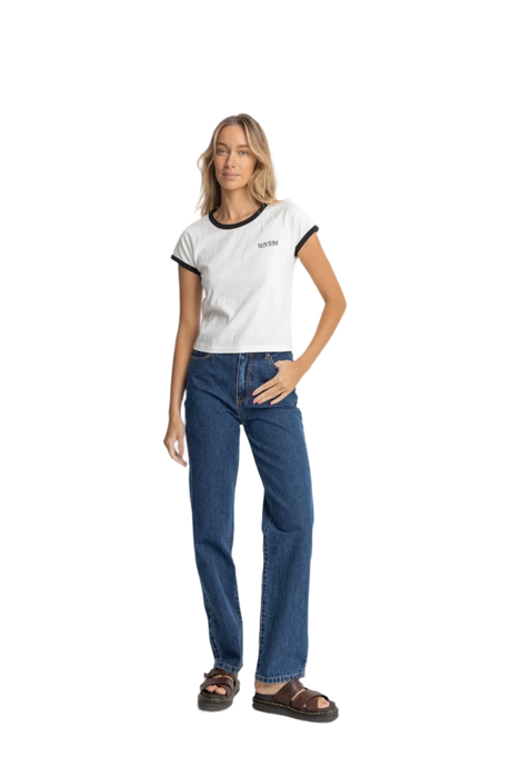 RHYTHM Dakota Straight Leg Jean Pants Dark Wash Women's Pants Rhythm 