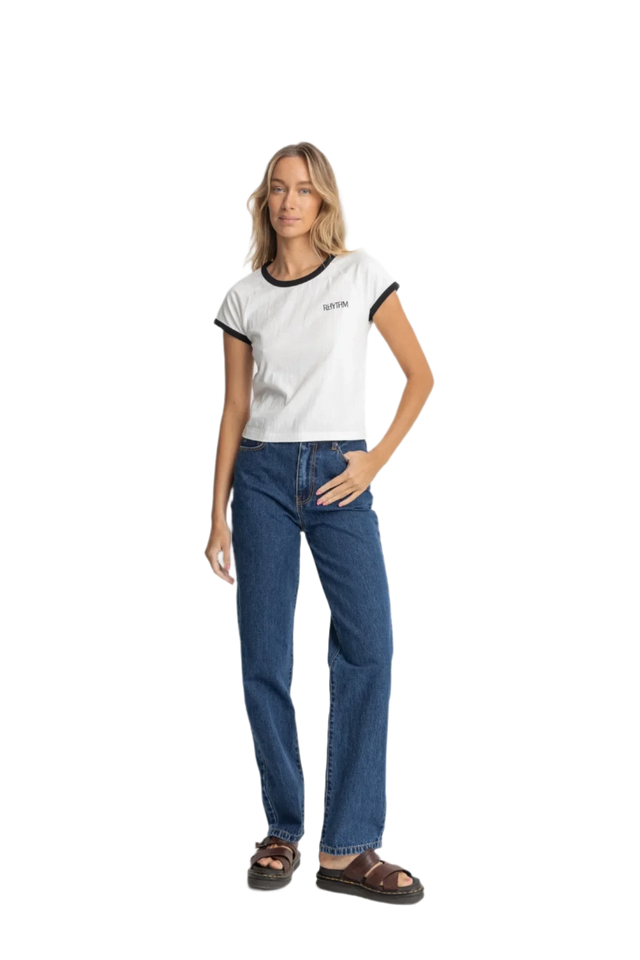 RHYTHM Dakota Straight Leg Jean Pants Dark Wash Women's Pants Rhythm 