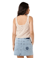 RIP CURL Women's Half Moon Bay Crochet Top Sand Women's Tank Tops and Halter Tops Rip Curl 