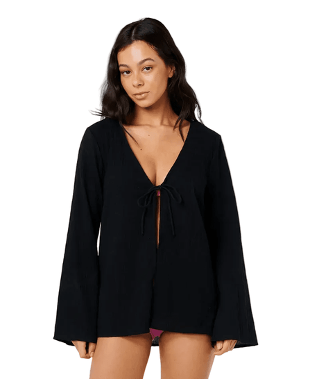 RIP CURL Women's Island Cover Up Shirt Black Women's Cover Ups and Kimonos Rip Curl 
