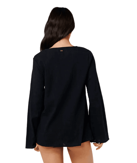 RIP CURL Women's Island Cover Up Shirt Black Women's Cover Ups and Kimonos Rip Curl 