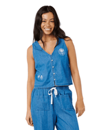 RIP CURL Women's Catalina Island Chambray Vest Mid Blue Women's Tank Tops and Halter Tops Rip Curl 