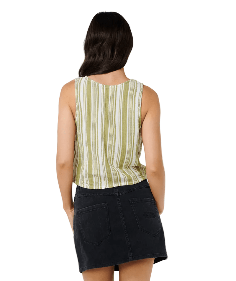 RIP CURL Women's Premium Surf Stripe Top Olive Women's Tank Tops and Halter Tops Rip Curl 
