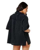 RIP CURL Women's Topanga Embroidered Button Up Shirt Black Women's Flannels and Button Ups Rip Curl 
