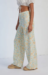 RHYTHM Women's Paloma Floral Wide Leg Pant Aqua Women's Pants Rhythm 