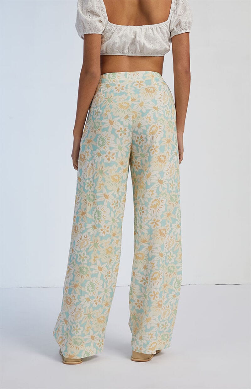 RHYTHM Women's Paloma Floral Wide Leg Pant Aqua Women's Pants Rhythm 