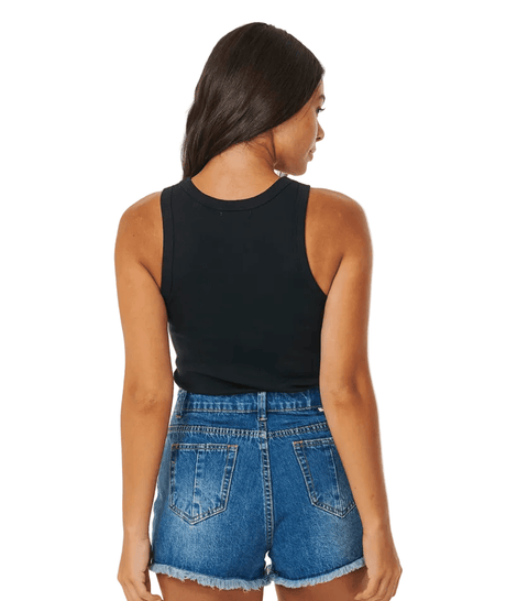 RIP CURL Women's Classic Ribbed Tank Top Black Women's Tank Tops and Halter Tops Rip Curl 