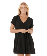 RIP CURL Women's Premium Short Sleeve Dress Black Women's Dresses Rip Curl 