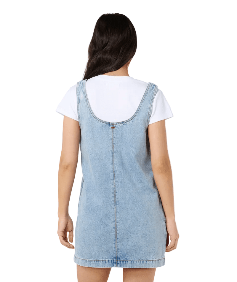 RIP CURL Women's Ellie Denim Mini Dress Vintage Blue Women's Dresses Rip Curl 