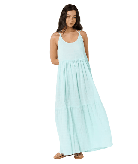 RIP CURL Women's Island Cover Up Maxi Dress Light Blue Women's Dresses Rip Curl 