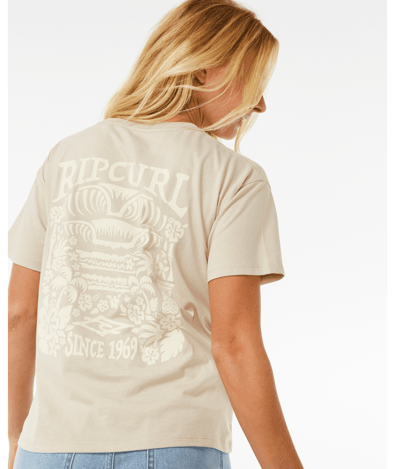 RIPCURL Women's Tiki Tropics Relaxed T-Shirt Natural Women's T-Shirts Rip Curl 