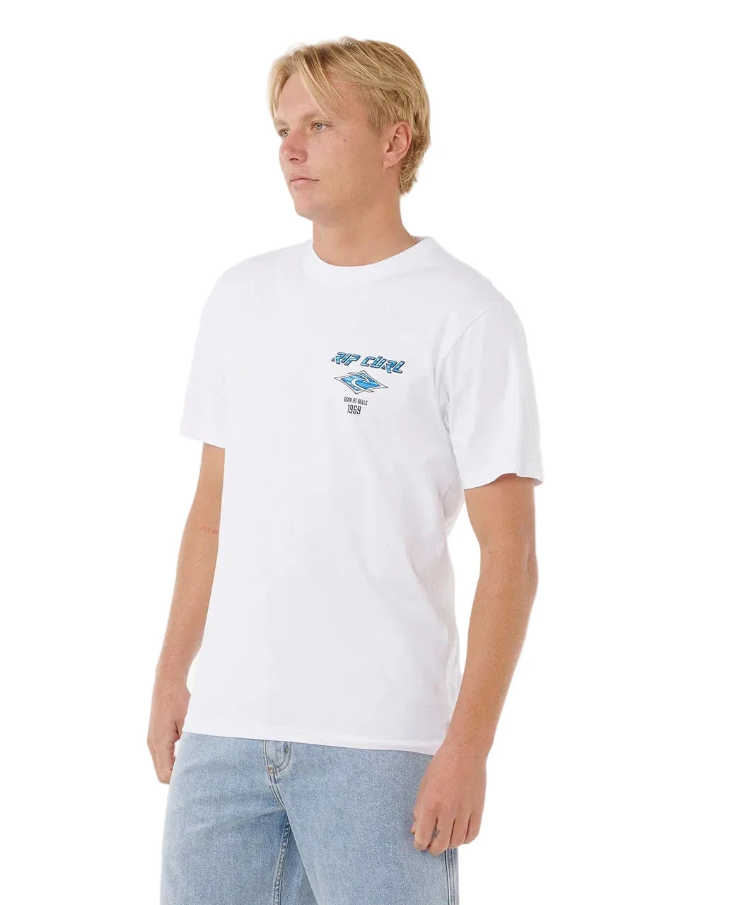 RIP CURL Fade Out Icon T-Shirt White Men's Short Sleeve T-Shirts Rip Curl 