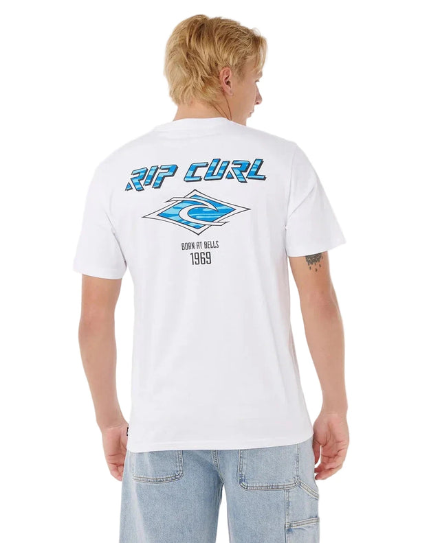RIP CURL Fade Out Icon T-Shirt White Men's Short Sleeve T-Shirts Rip Curl 