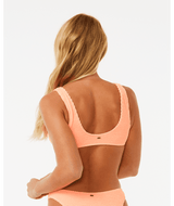 RIP CURL Women's Sunshine Crop Bikini Top Coral Women's Bikini Tops Rip Curl 