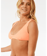 RIP CURL Women's Sunshine Crop Bikini Top Coral Women's Bikini Tops Rip Curl 