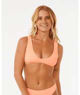RIP CURL Women's Sunshine Crop Bikini Top Coral Women's Bikini Tops Rip Curl 