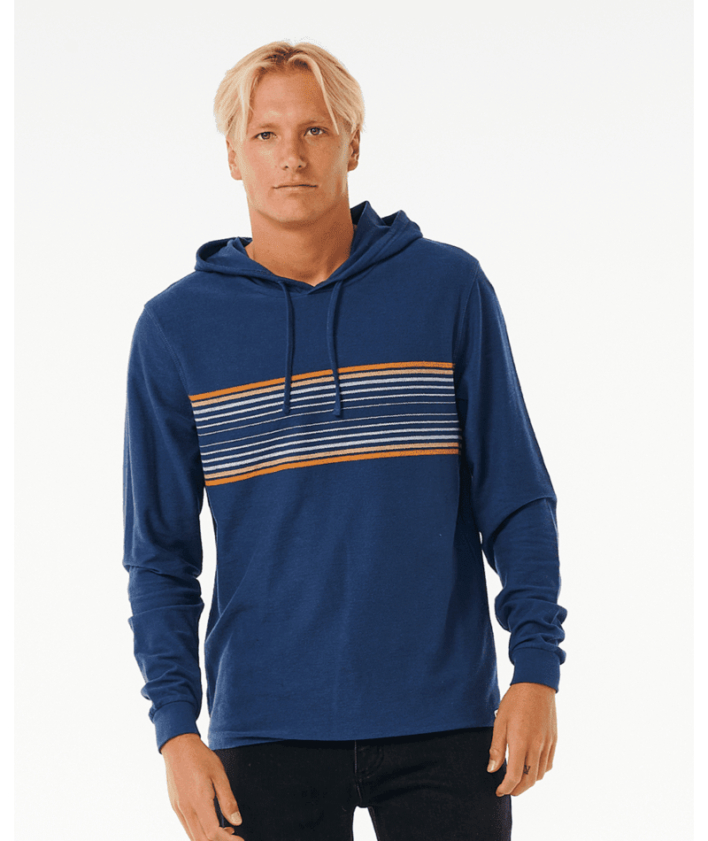 RIP CURL Surf Revival Long Sleeve Hood T-Shirt Washed Navy Men's Pullover Hoodies Rip Curl 