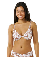 RIPCURL Women's Hibiscus Heat D-DD Balconette Bikini Top Brown Women's Bikini Tops Rip Curl 