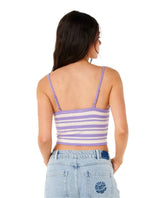 RIP CURL Women's Bobbi Stripe Cami Tank Top White/Purple Women's Tank Tops and Halter Tops Rip Curl 