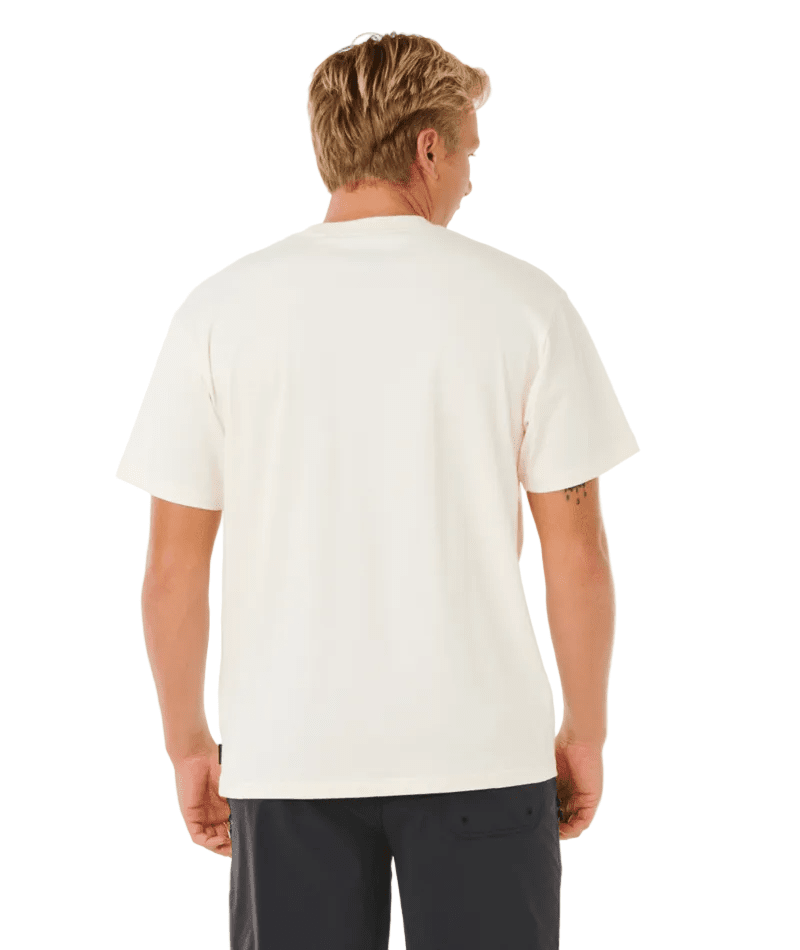 RIP CURL Search Embroidery T-Shirt Bone Men's Short Sleeve T-Shirts Rip Curl 