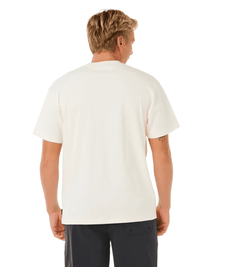RIP CURL Search Embroidery T-Shirt Bone Men's Short Sleeve T-Shirts Rip Curl 