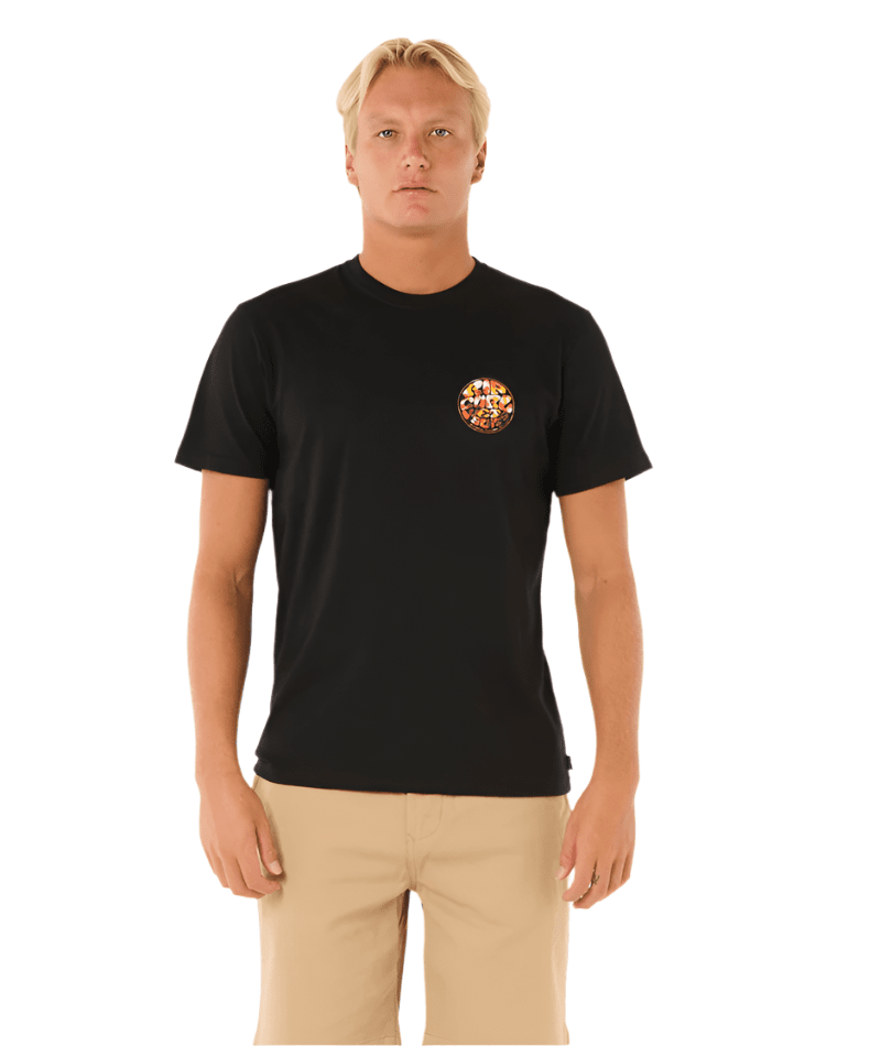 RIP CURL Wettie Passage Icon T-Shirt Black Men's Short Sleeve T-Shirts Rip Curl 