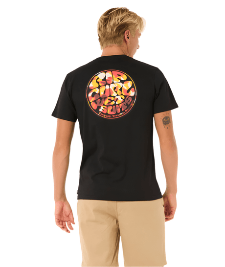 RIP CURL Wettie Passage Icon T-Shirt Black Men's Short Sleeve T-Shirts Rip Curl 