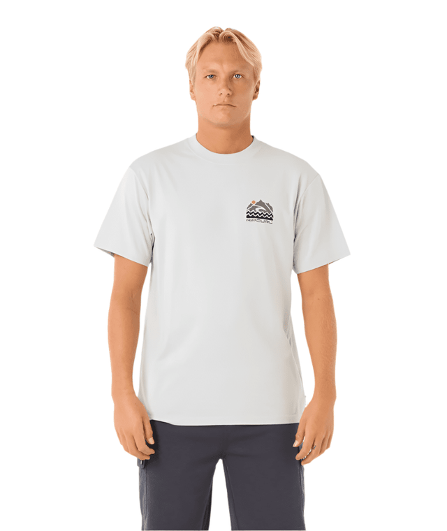 RIP CURL VaporCool Search Trek T-Shirt Iced Grey Men's Short Sleeve T-Shirts Rip Curl 
