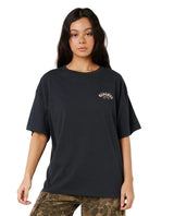 RIP CURL Women's Half Moon Bay Heritage T-Shirt Washed Black Women's Short Sleeve T-Shirts Rip Curl 
