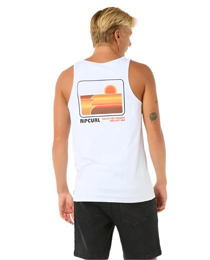 RIP CURL Surf Revival Peaking Tank Top White Men's Tank Tops Rip Curl 